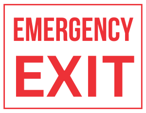 Emergency Exit Sign - printable sign, template, download, PDF, free, signs
