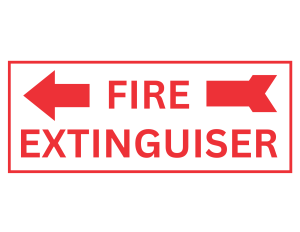 Fire Extinguisher Left Arrow Template - printable sign, template, download, PDF, free, signs
