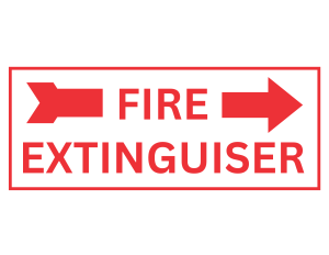 Fire Extinguisher Right Arrow Template - printable sign, template, download, PDF, free, signs