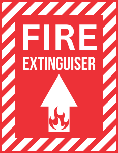 Fire Extinguisher Up Arrow Sign - printable sign, template, download, PDF, free, signs