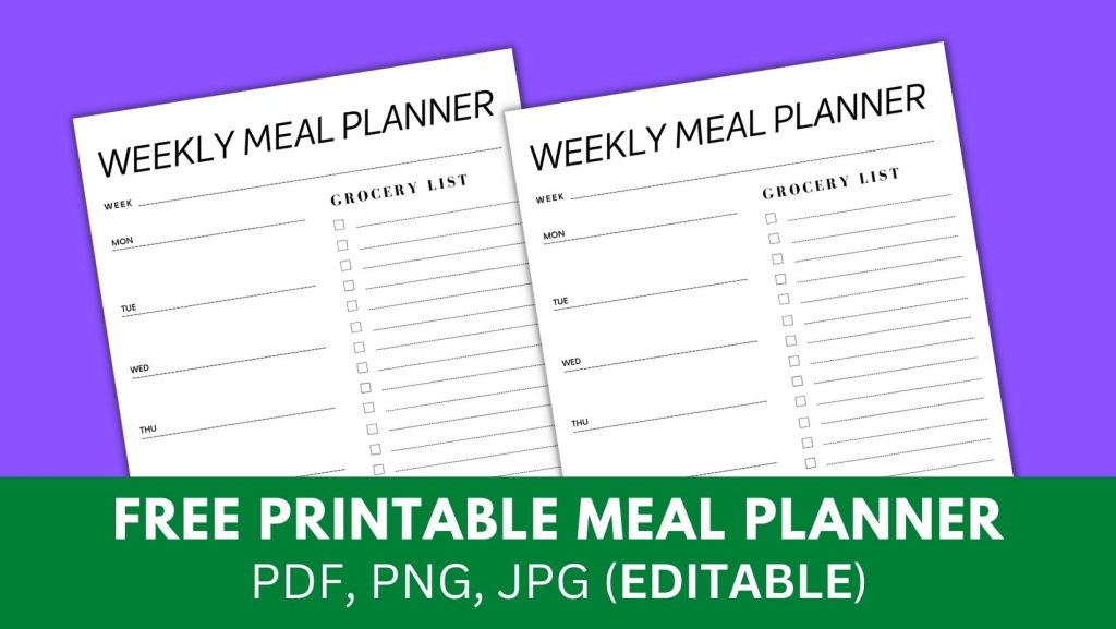 Free Printable Weekly Planner - Templates