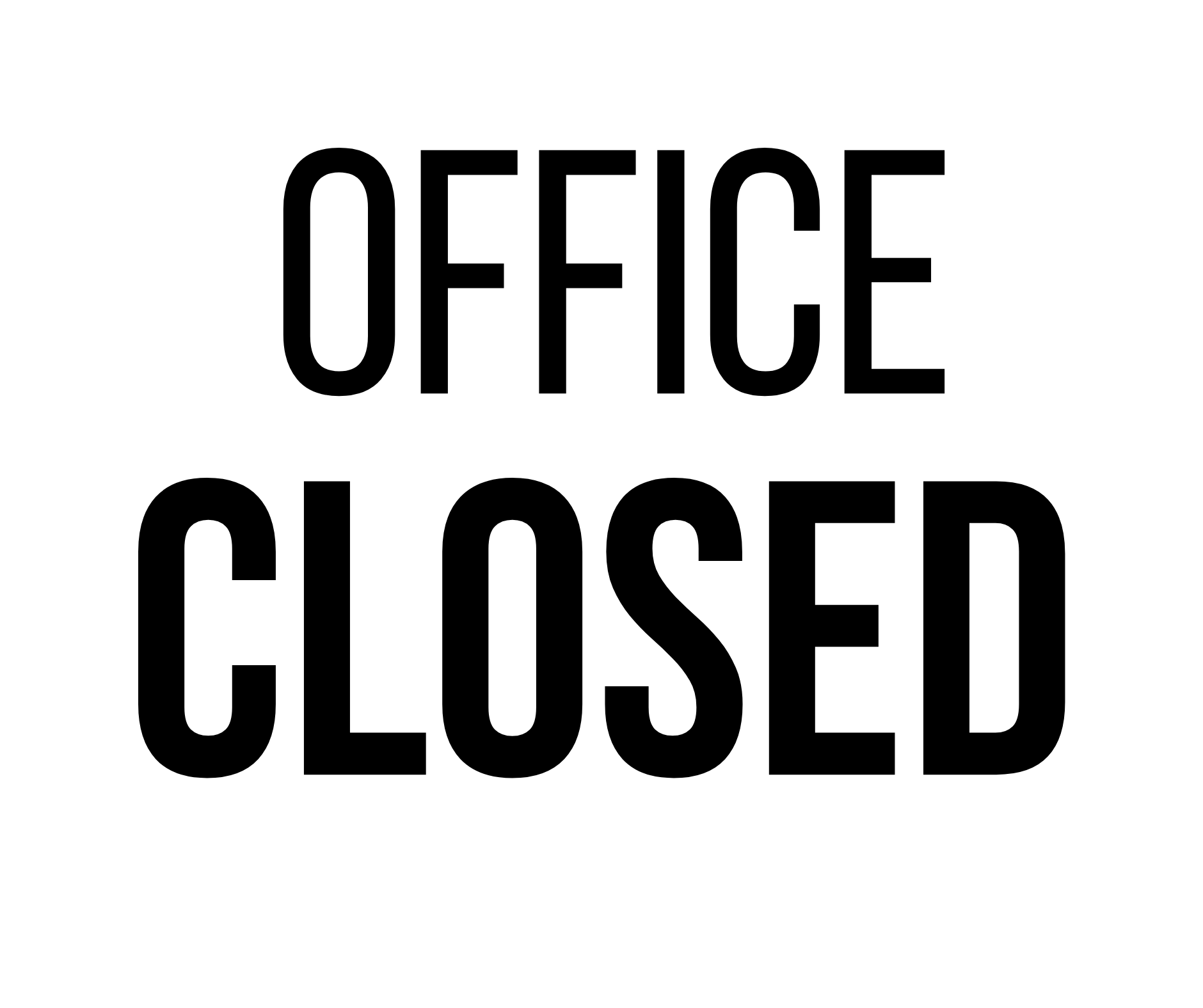 office will be closed sign