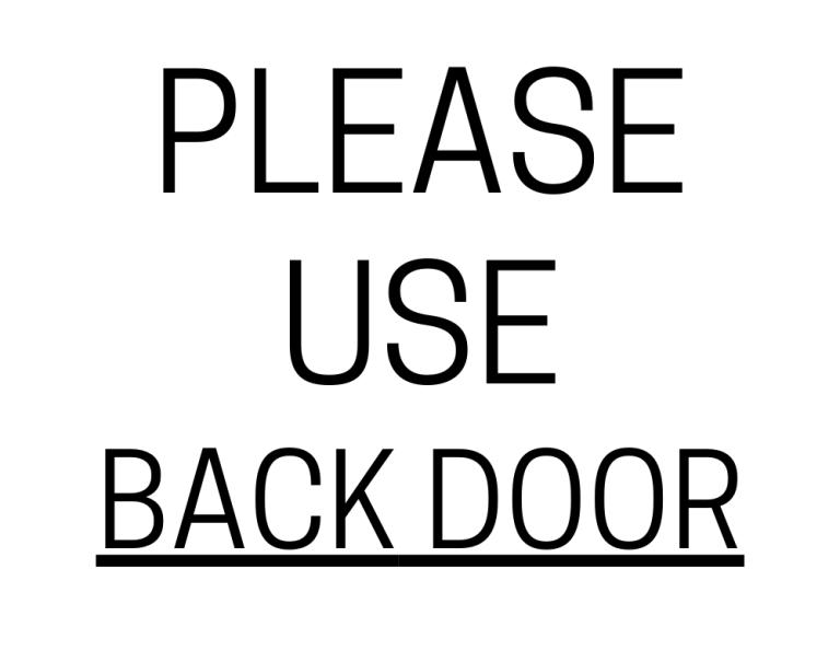 Please Use Front Door Sign: Printable Templates (Free PDF Downloads)