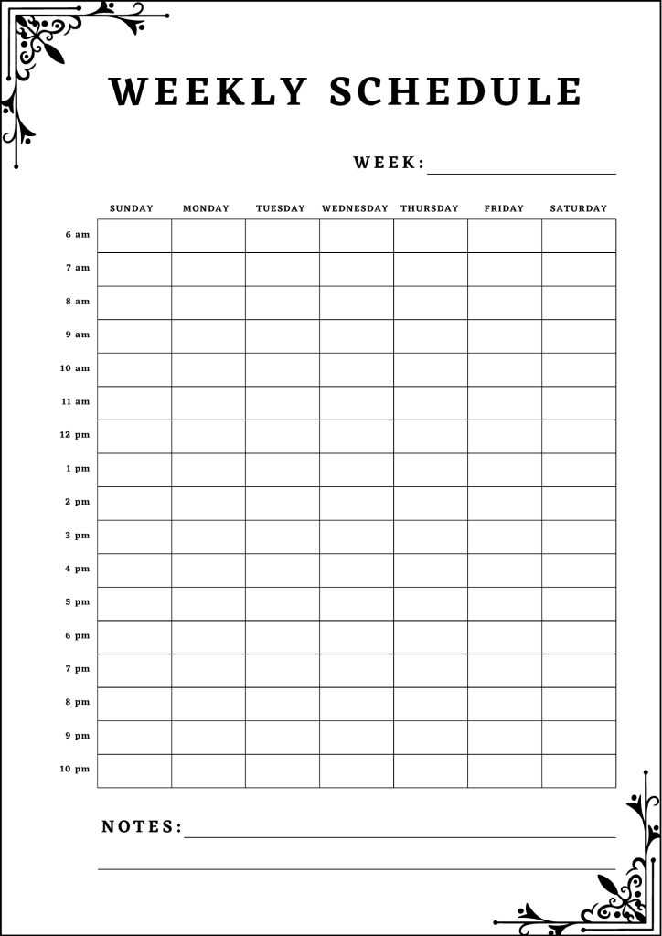 Free Printable Weekly Planner - Templates