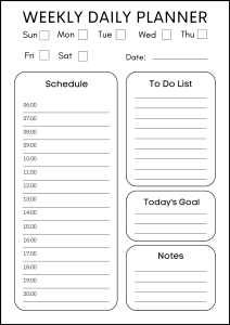 Weekly Planner. Free printable weekly planner template, pdf, notes, task list, organized, priorities, schedule, errands, print, download, online, simple, todo, for work, for school.