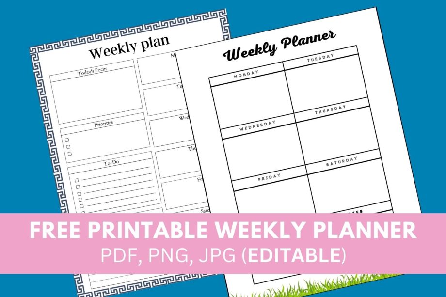 Free Printable Weekly Planner - Templates