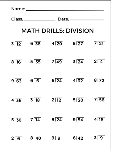 Division Charts Worksheets : Free Printable PDF Files Division Charts Worksheets : Free Printable PDF Files