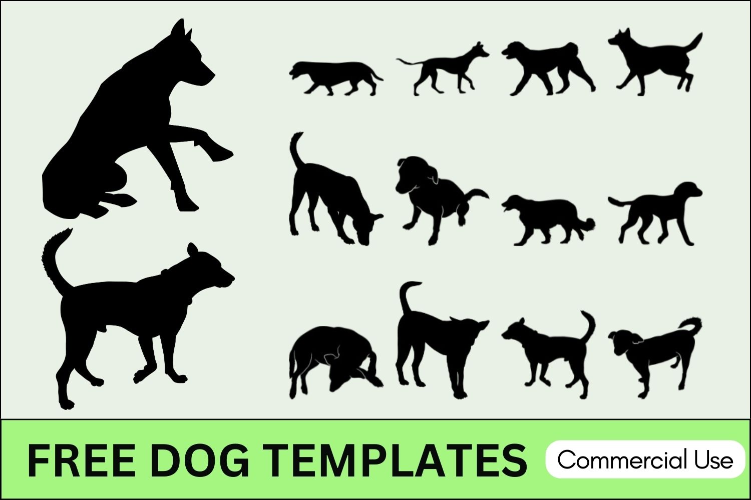 Dog templates, Dog silhouettes, Dog stencils, Dog SVG, Clipart, Cricut Cut file, Dog Clipart, Download, Dog breeds, Printable, Pet animals, Free