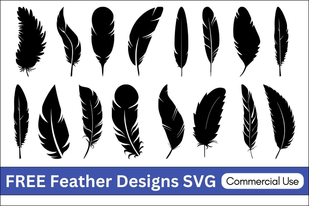 Feather Designs SVG: FREE Printables, Stencils, Silhouette