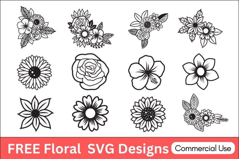 Floral SVG: FREE Printables, Stencils, Silhouette