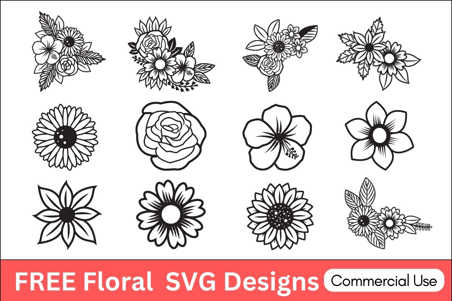 Bouqet flower , Flowers Template , Floral design ,floral SVG, Flowers, Cricut, Free, Download, SVG