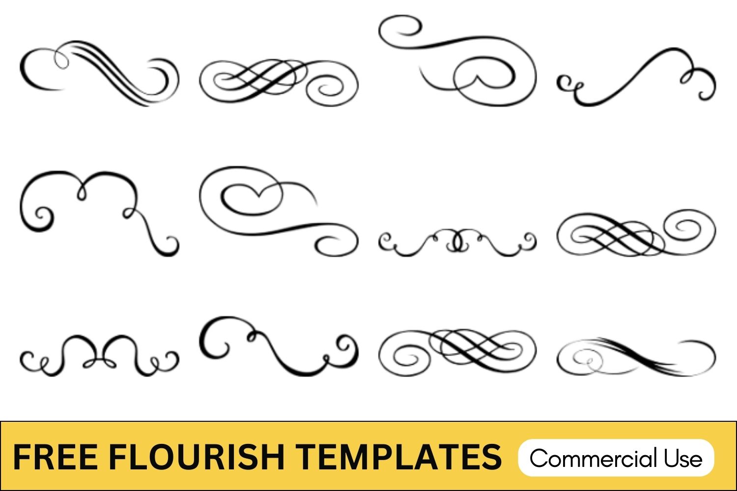 Flourish Template SVG, Flourish Designs SVG, Flourish Silhouette, Clipart, Cricut Cut file, Clipart, Download,  Flourish ClipArt, Free