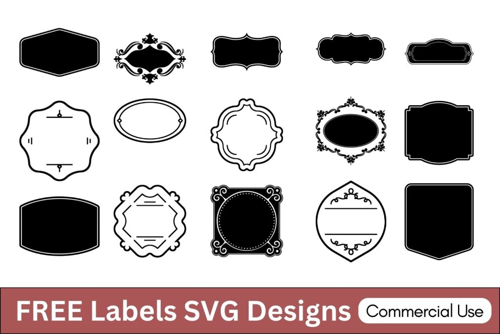 Labels svg free printables stencils silhouette