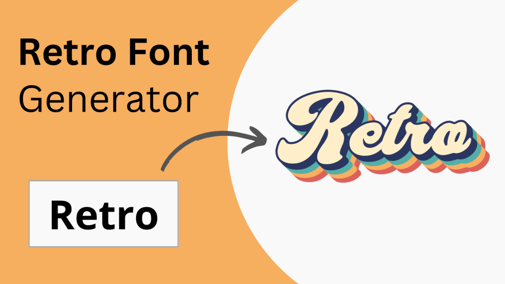 Retro font generator, 70s style striped logo effect, lettering, groovy font
