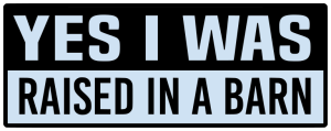 Yes i was raised in a barn - Bumper Sticker SVG, Vehicle Sticker, Funny Bumper, Funny Car Decal, Cricut, Sticker, Driving, Free Download