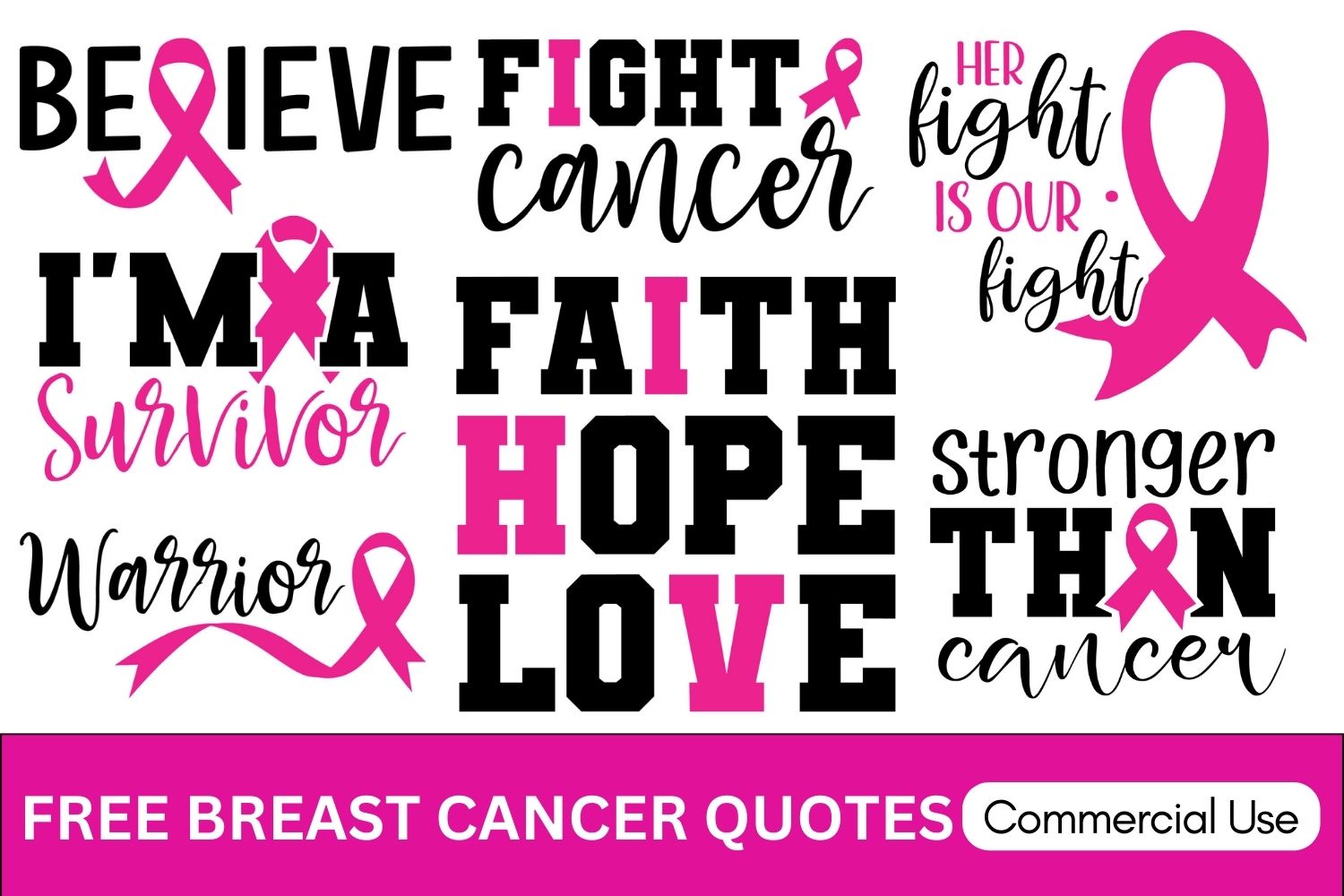 Pink ribbon clipart image, breast cancer awareness month - free svg file  for members - SVG Heart