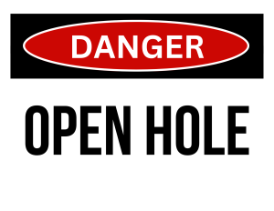 Danger Open Hole Sign Printable Template