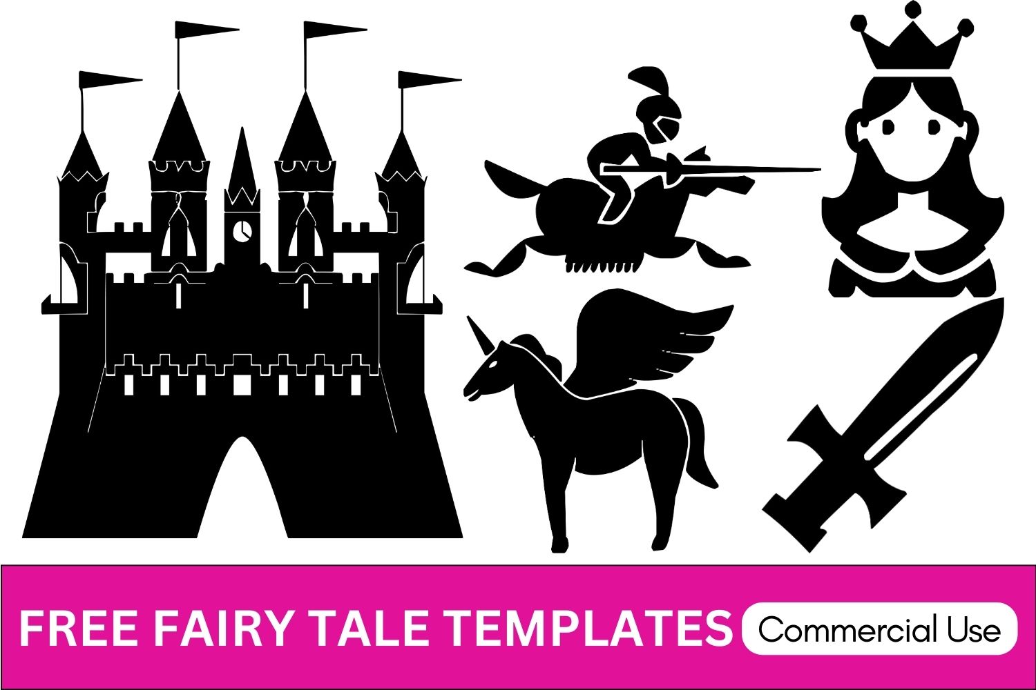 Magical Fairy Silhouette, Fairy Clipart, Fairy Vector, Fairy Cartoon, SVG Cut Files, Free, Download