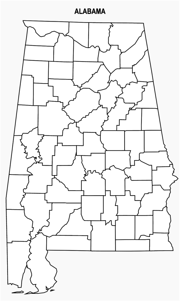 Alabama County Map Editable amp - Alabama County Outline Map 575x959 