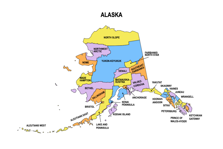 Alaska County Map: Editable & Printable State County Maps