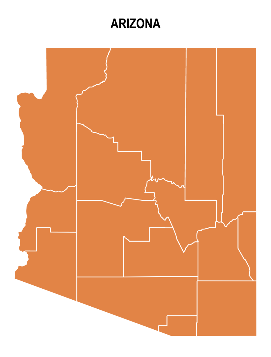 Arizona County Map: Editable & Printable State County Maps