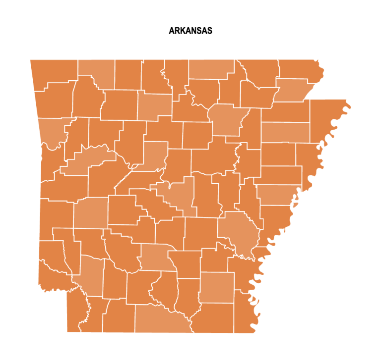 Arkansas County Map Editable And Printable State County Maps 6276