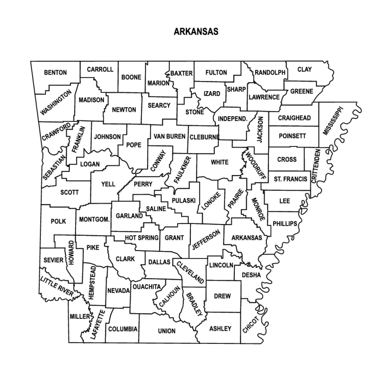 Arkansas County Map: Editable & Printable State County Maps