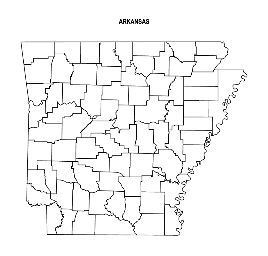 Arkansas County Outline Map 920x879 