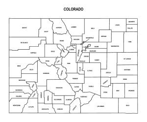 Free printable Colorado county map outline with labels, state, outline, printable, shape, template, download, USA, States
