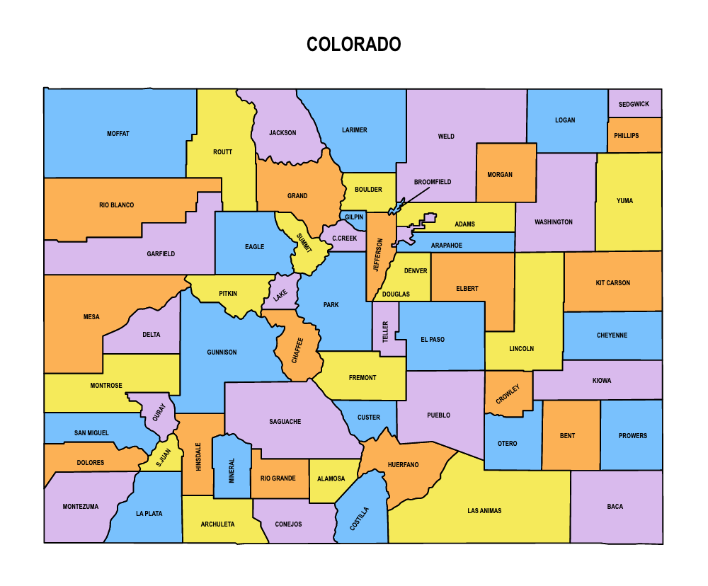 Colorado County Map: Editable & Printable State County Maps