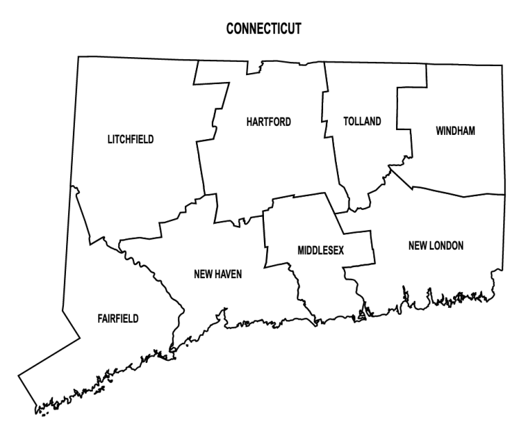 Connecticut County Map: Editable & Printable State County Maps