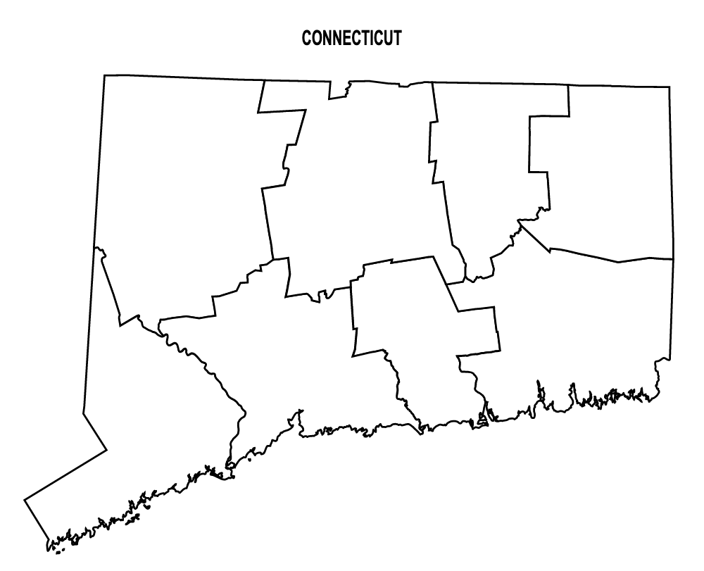 Connecticut County Map Editable & Printable State County Maps