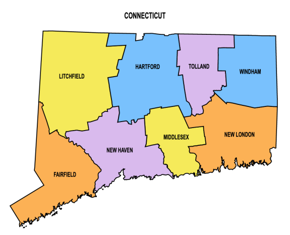 Connecticut County Map: Editable & Printable State County Maps