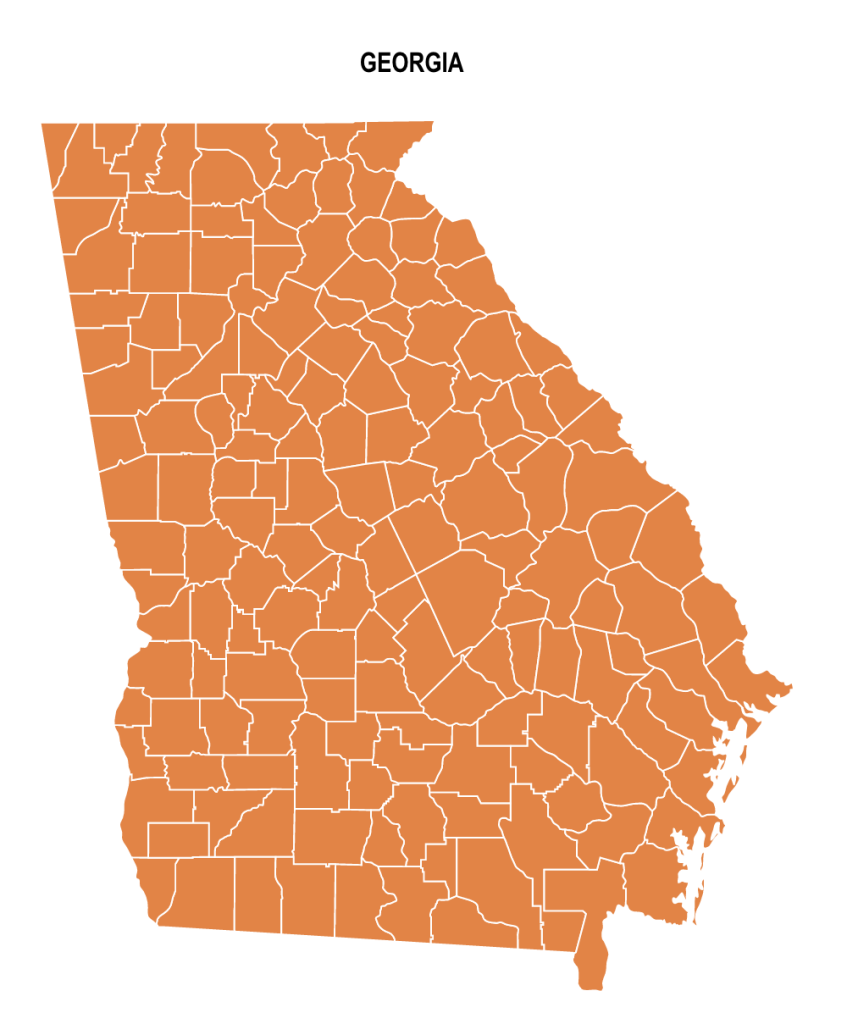 Georgia County Map: Editable & Printable State County Maps