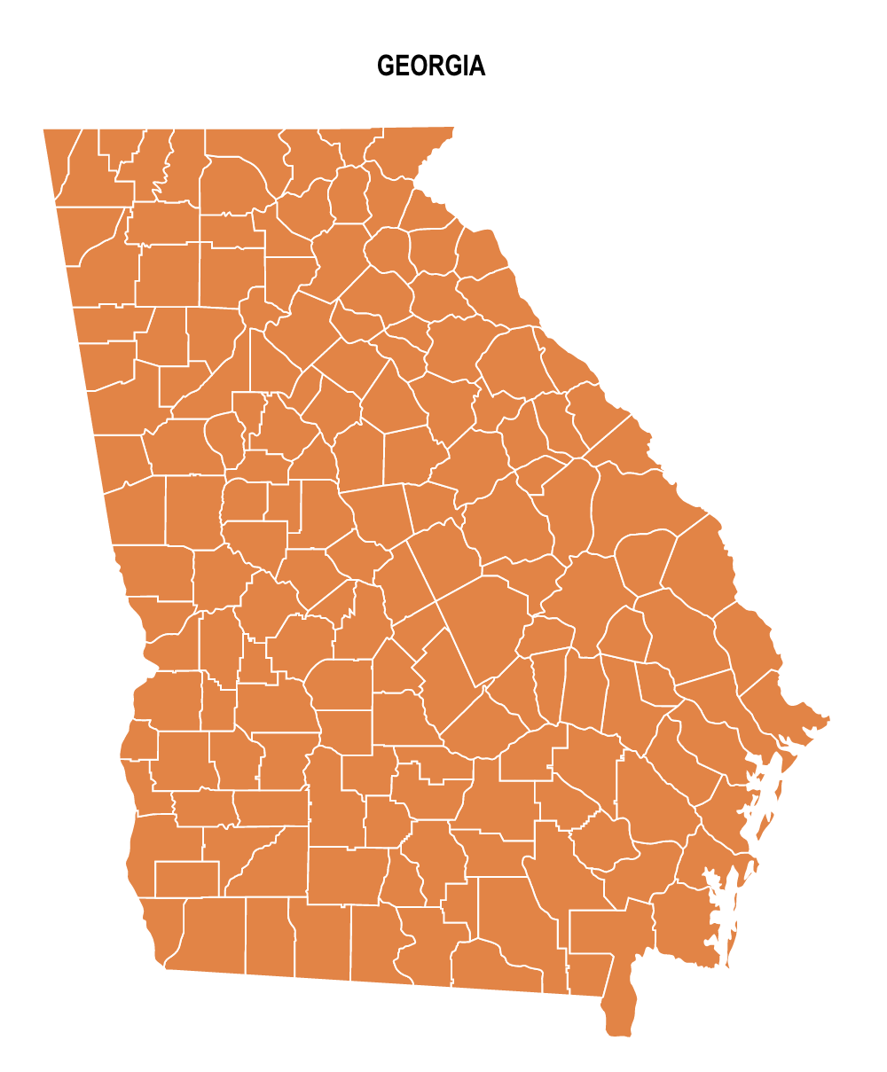 Georgia County Map Editable And Printable State County Maps 0334