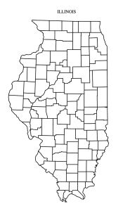 Free printable Illinois county outline map,border, state, outline, printable, shape, template, download,USA, States