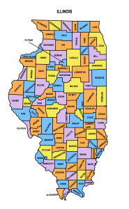 Illinois multi colored County Map, illinois county map, Printable State Map with County Lines download free USA states