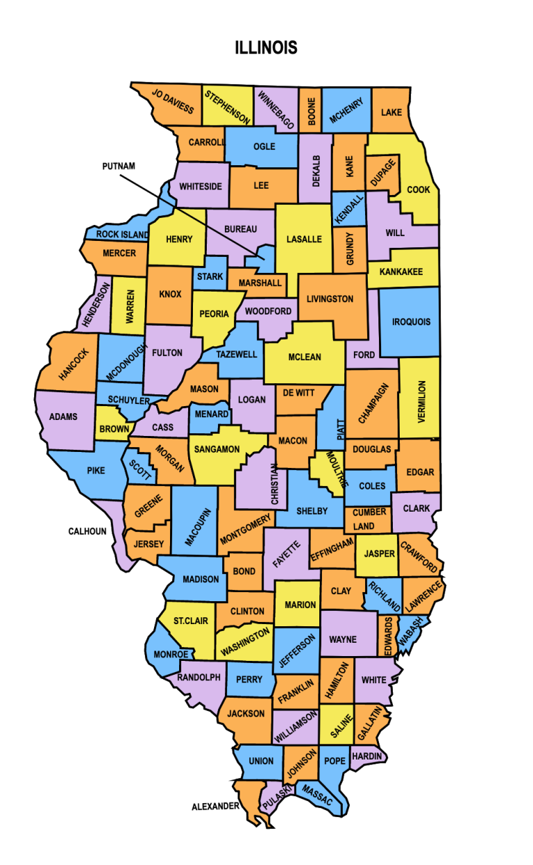 Illinois County Map Editable Printable State County Maps