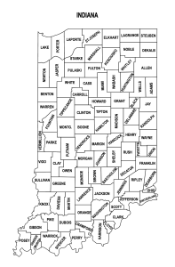 Free printable Indiana county map outline with labels, state, outline, printable, shape, template, download, USA, States