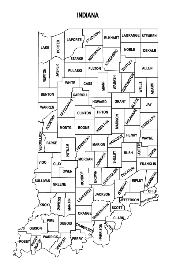 Indiana County Map: Editable & Printable State County Maps