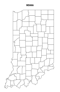 Free printable Indiana county outline map,border, state, outline, printable, shape, template, download,USA, States