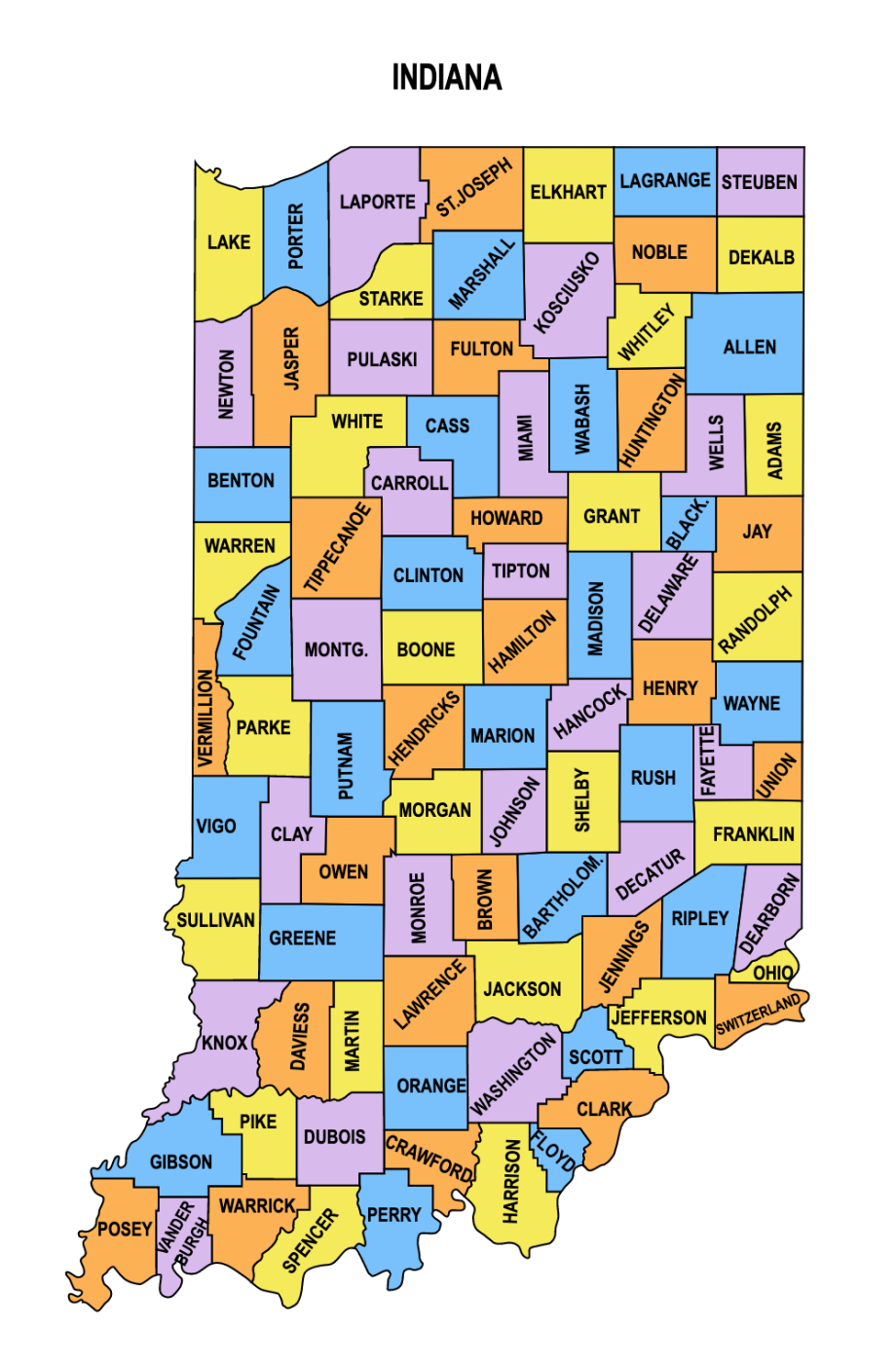 Indiana Multicolored County Map 920x1401 