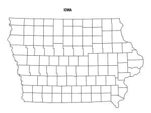 Free printable Iowa county outline map,border, state, outline, printable, shape, template, download,USA, States