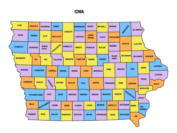 Iowa County Map Editable Printable State County Maps