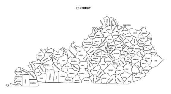 Kentucky County Map Editable And Printable State County Maps 4528