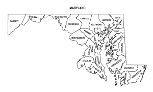 Free printable Maryland county map outline with labels,Maryland county map, County map of Maryland, state, outline, printable, shape, template, download, USA, States