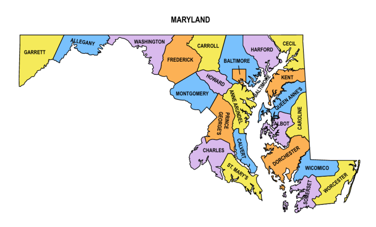 Maryland County Map: Editable & Printable State County Maps