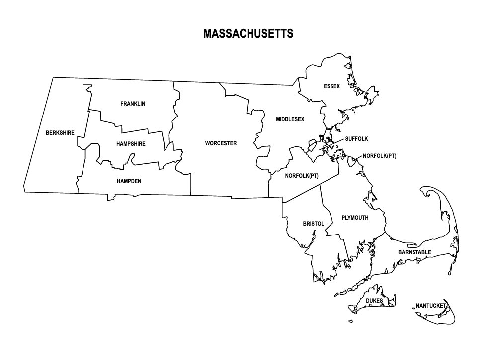 Massachusetts County Map: Editable & Printable State County Maps