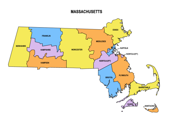 Massachusetts County Map: Editable & Printable State County Maps