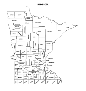 Free printable Minnesota county map outline with labels,Minnesota county map, County map of Minnesota, state, outline, printable, shape, template, download, USA, States